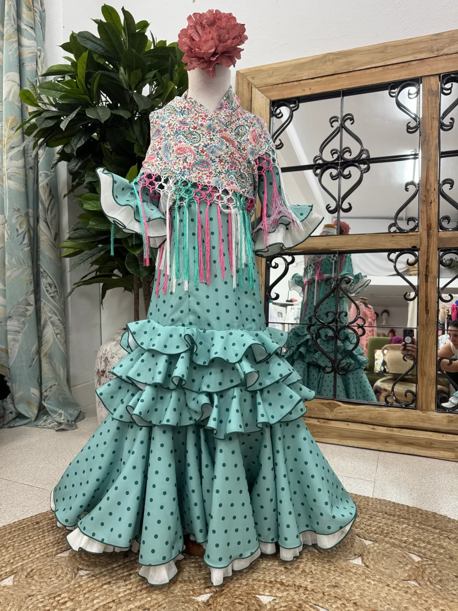 Vestido Niña Macu Verde Verde T.10 - Imagen 2