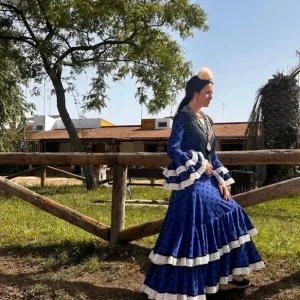 Traje Flamenca Abril Azulina