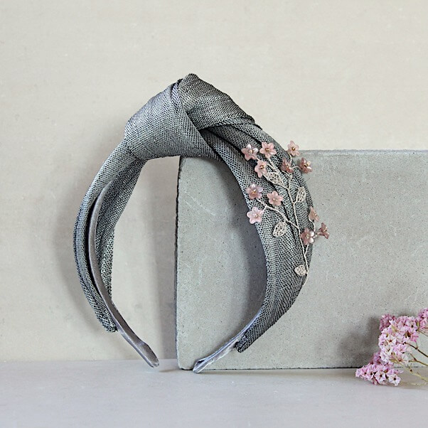 TURBANTE GRIS CHERRY BLOSSOM - Imagen 3