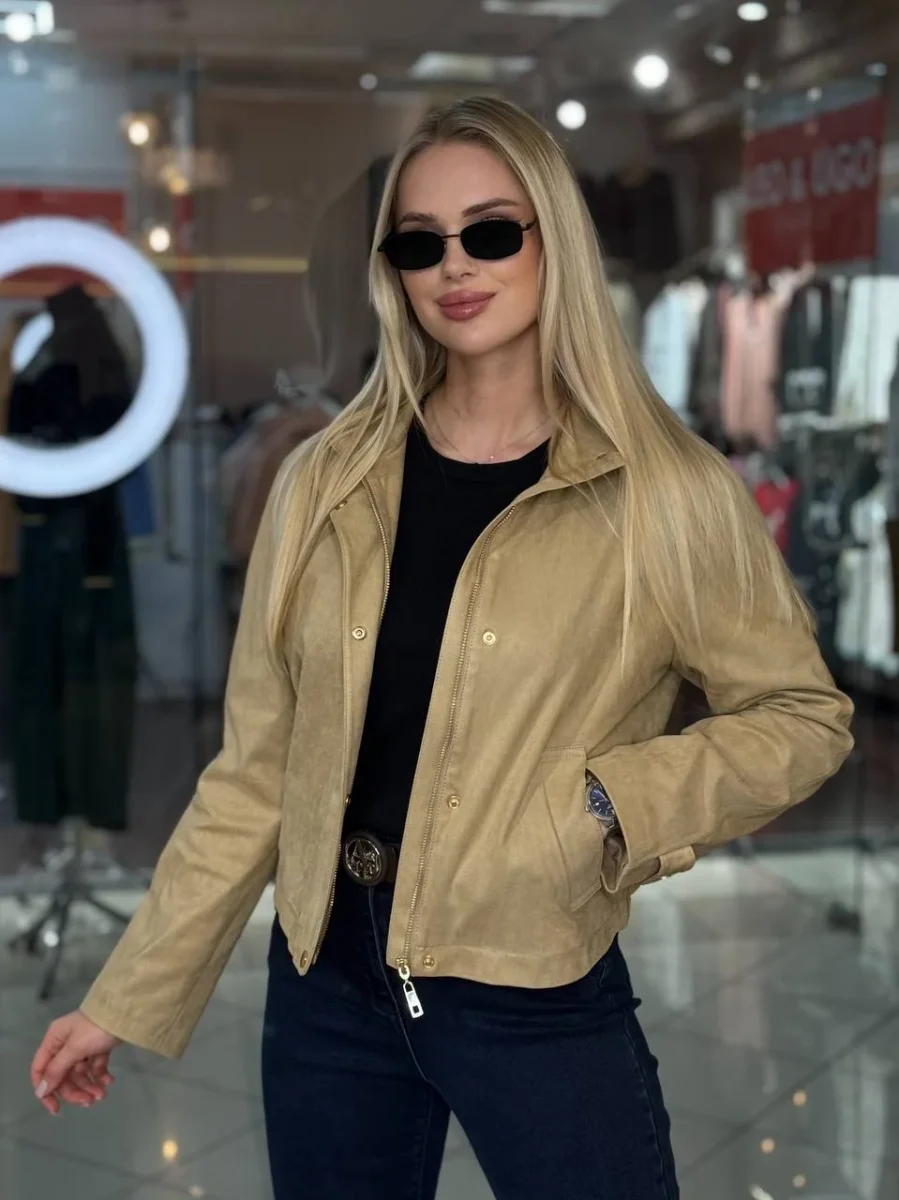 Chaqueta bomber de ante - Imagen 3