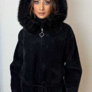 Chaqueta bomber con ribete de pelo