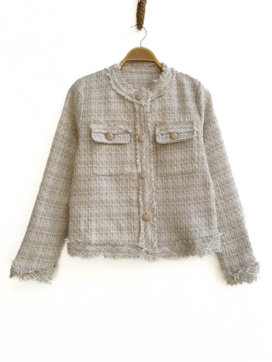 Chaqueta Tweed Bolsillos - Imagen 3