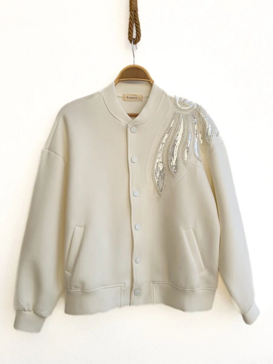 Bomber Bordado Con Lentejuelas - Imagen 2