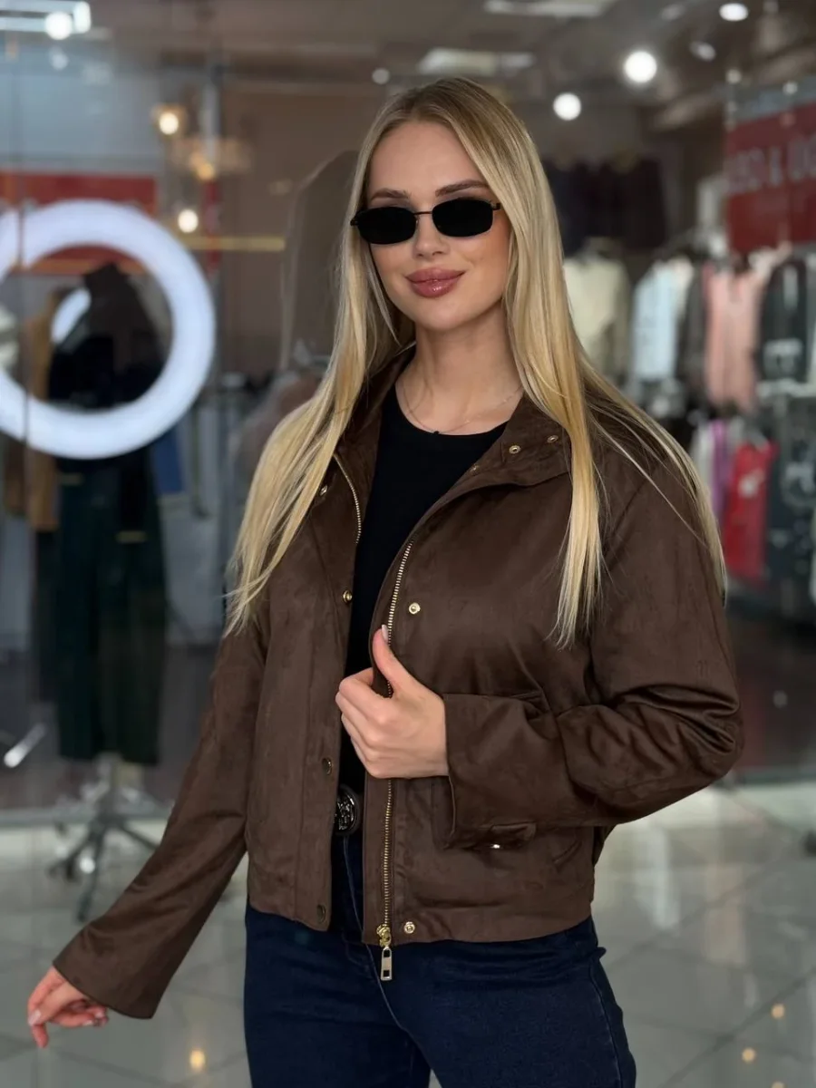 Chaqueta bomber de ante - Imagen 4