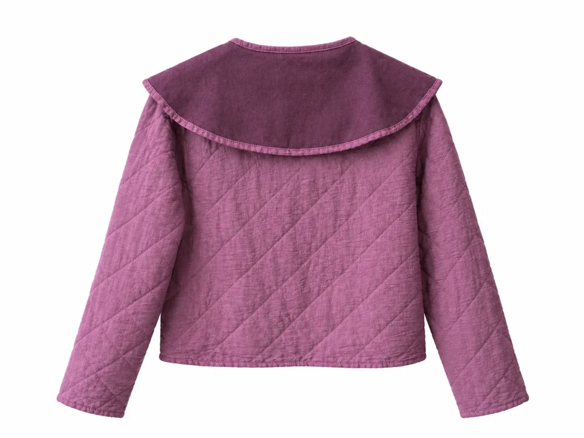 Chaqueta Acolchada con Cuello Tipo Capa y Corte Corto - Imagen 8