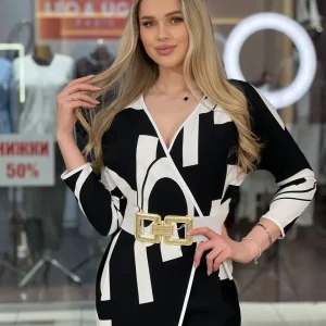 Vestido geométrico (negro)