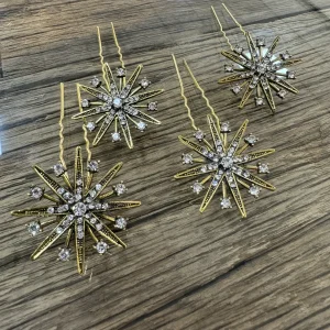 Conjunto de Horquillas Sun Cristal Oro Viejo