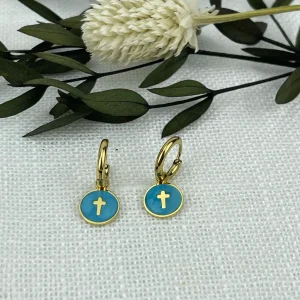Pendientes Mini Aros Cruz Azul