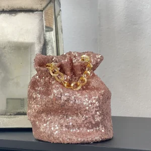 Bombonera Lentejuelas Oro Rosado