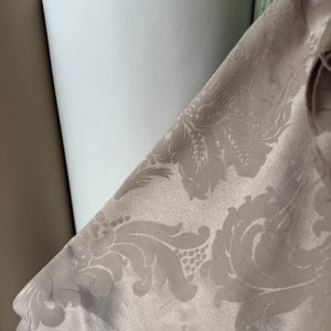 Tejido Jacquard Flor Beige Tostado brillante