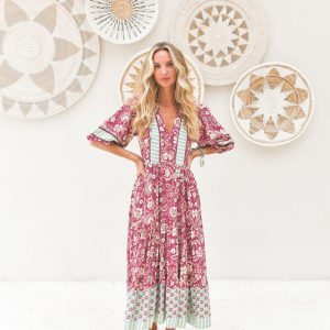 Vestido Athena Print Mila Midi Dress