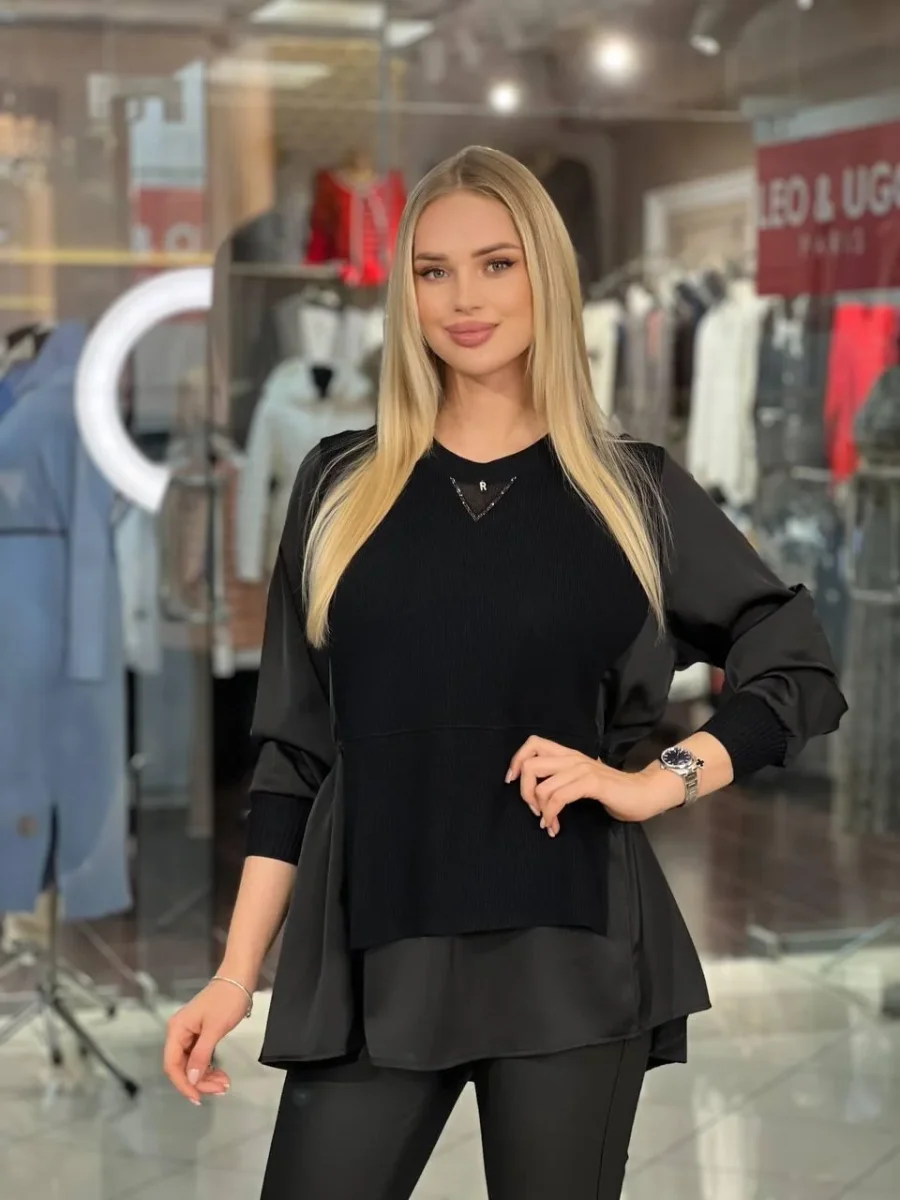 Blusa con frunces de satén - Imagen 2