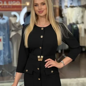 Vestido midi con bolsillos frontales