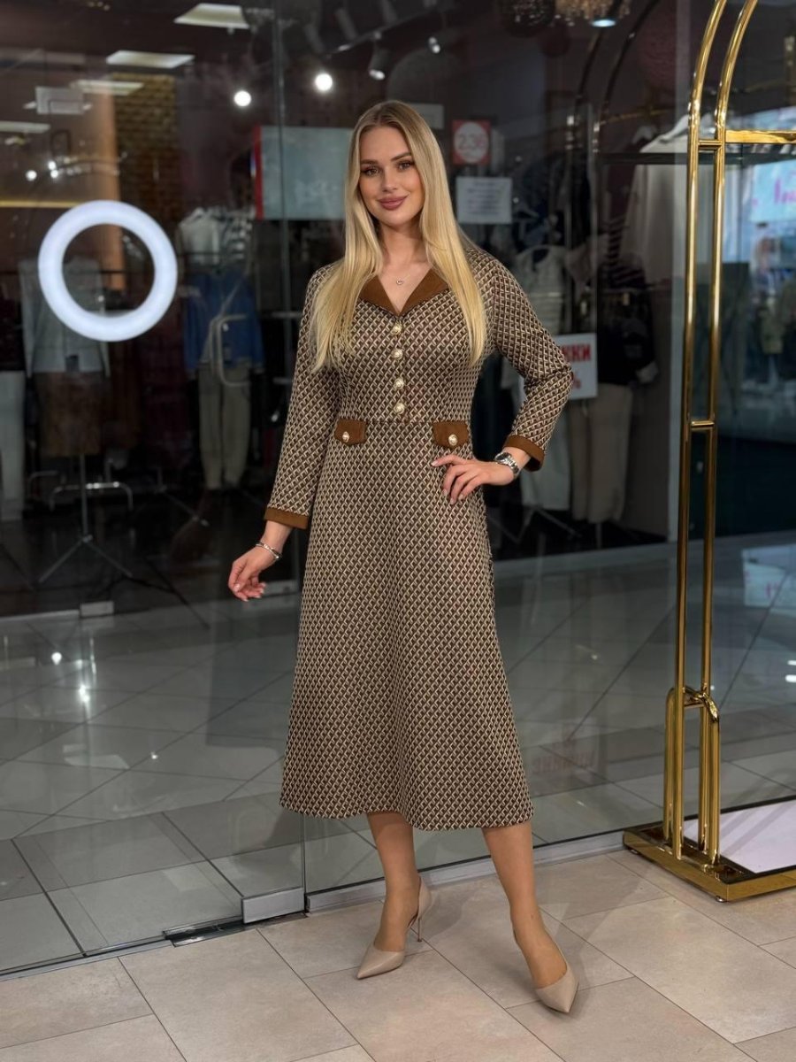 Vestido Samsara con cuello de ante