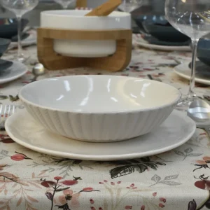 Set Plato Hondo Línea Blanco