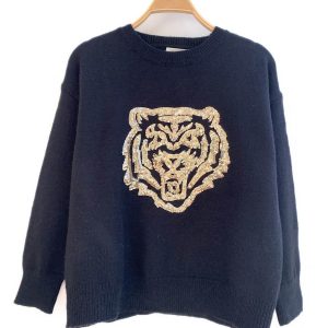 Jersey con Tigre dorado de lentejuelas