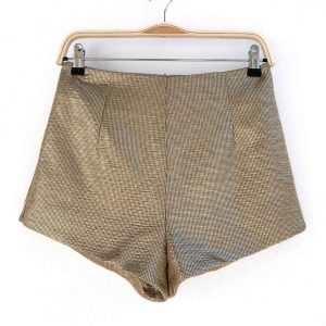 Shorts Oro Ajustados Mujer Estilo Formal
