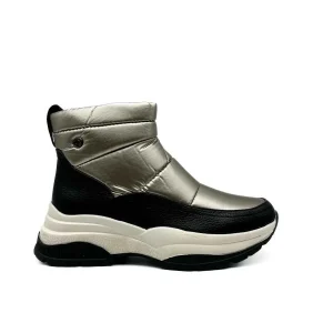 Botines Sport Nylon Impermeable Gris Metalizado