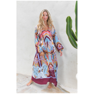 Vestido Largo Wild Hearts Print Winter Bree Maxi